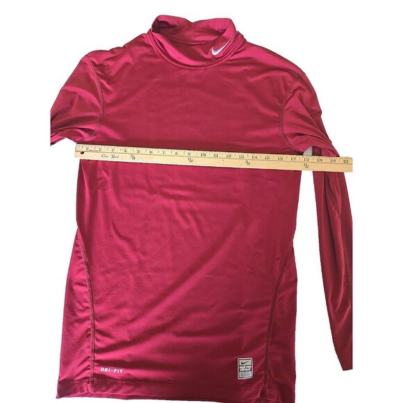 Nike Pro Combat Dri-FIT Compression Shirt Burgundy Red Long Sleeve Base Layer XL - Picture 8 of 13